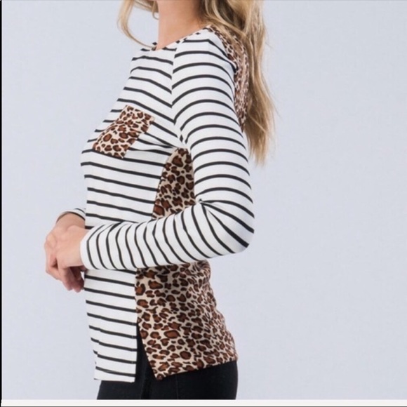 New Striped and Leopard Top - Picture 3 of 5